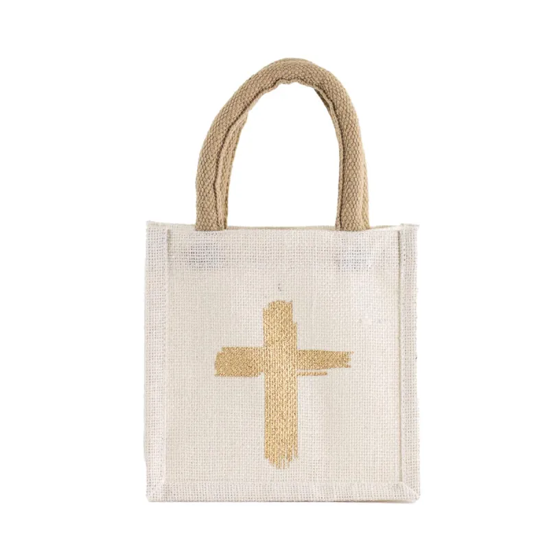 Cross Petite Gift Tote White/Metallic Gold 7x7x5 made by Zulily