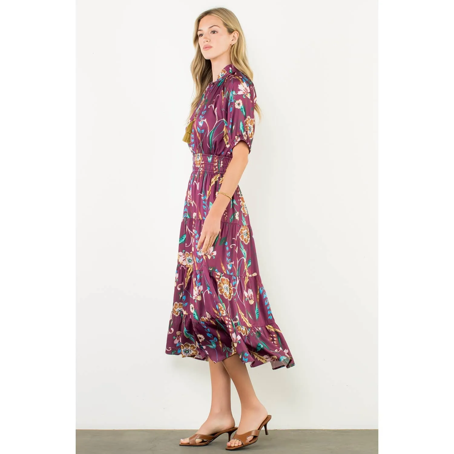 Presley-Smocked Waist Tassel Floral Maxi Dress sold by Zulily product image thumbnail 3