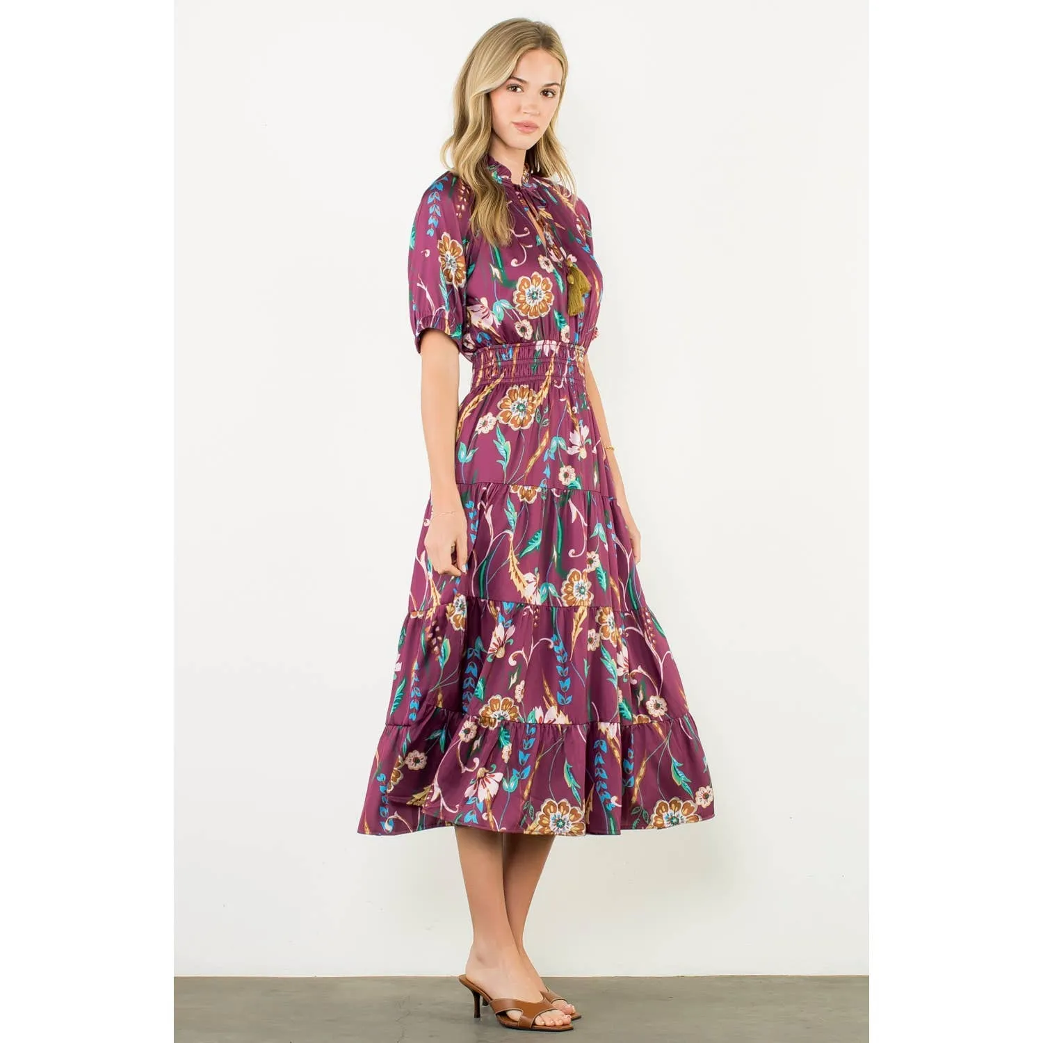 Presley-Smocked Waist Tassel Floral Maxi Dress sold by Zulily product image thumbnail 2