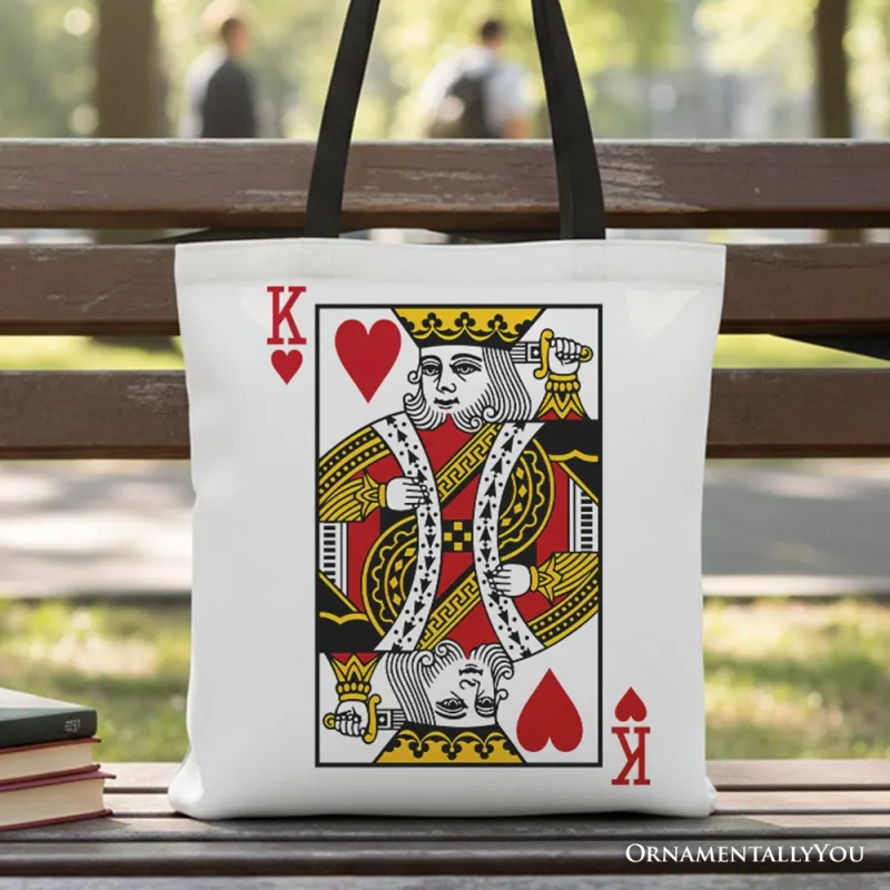 King of Hearts Card Canvas Tote Bag, Classic Retro Love Valentine Gift Bag made by Zulily