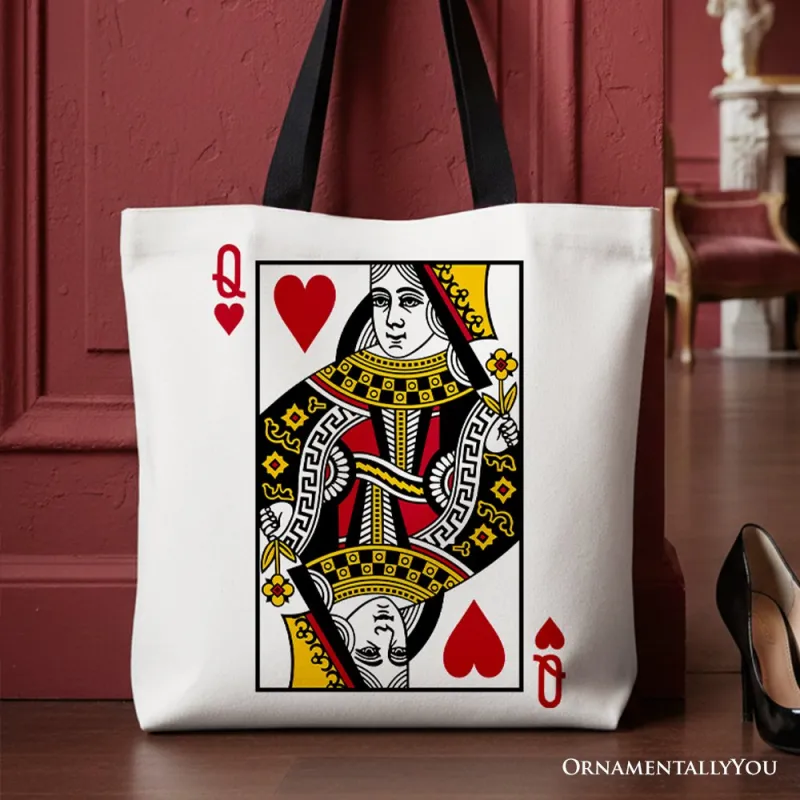 Queen of Hearts Crown Canvas Tote Bag, Royal Retro Valentine Gift Bag made by Zulily