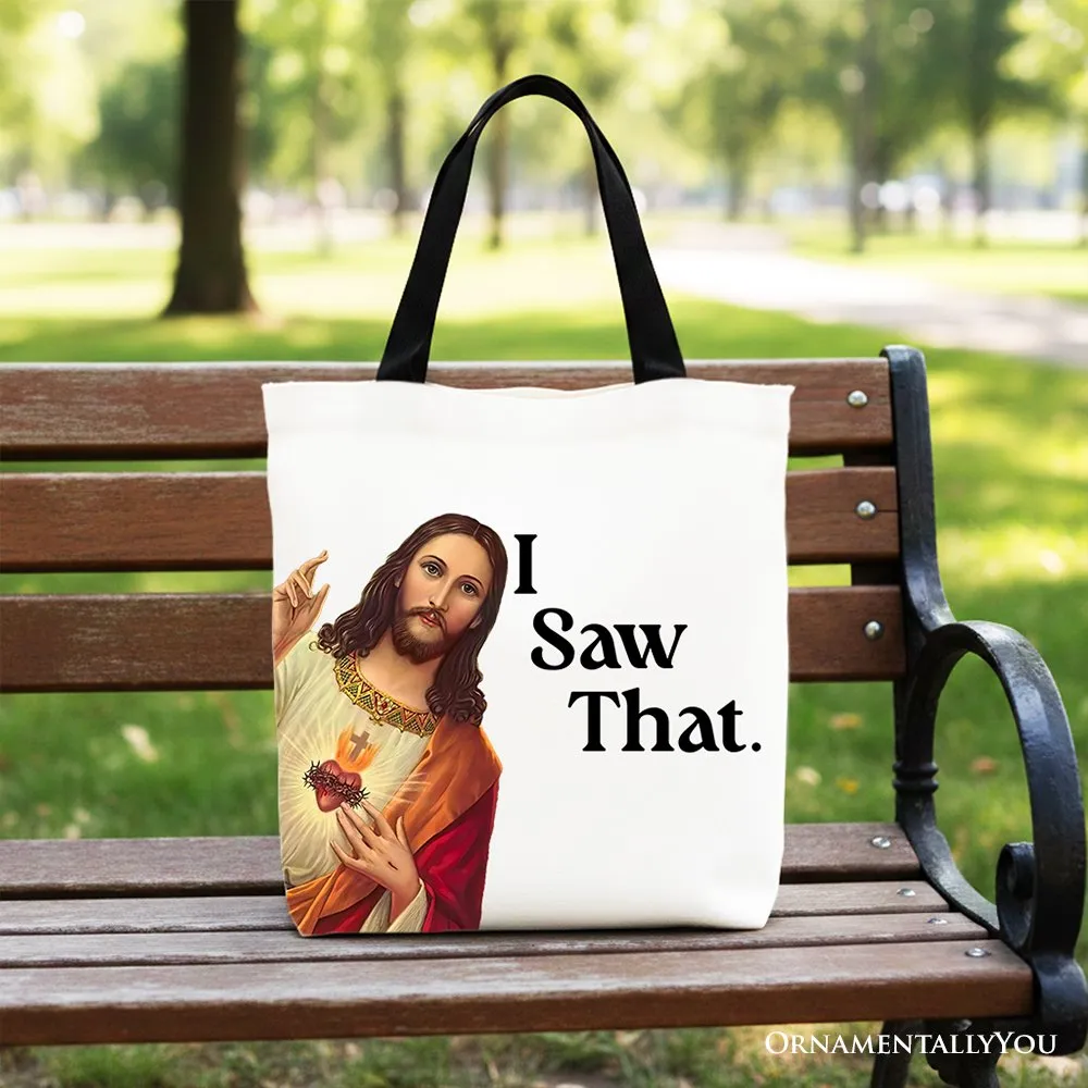 Jesus I Saw That Canvas Tote Bag, Whimsical Christians Gift Shopper sold by Zulily product image thumbnail 4