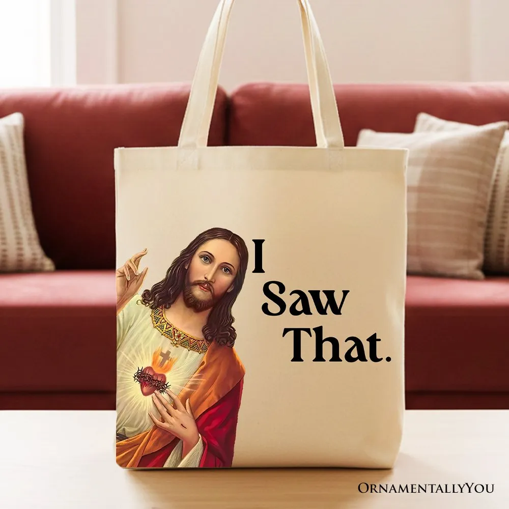 Jesus I Saw That Canvas Tote Bag, Whimsical Christians Gift Shopper sold by Zulily