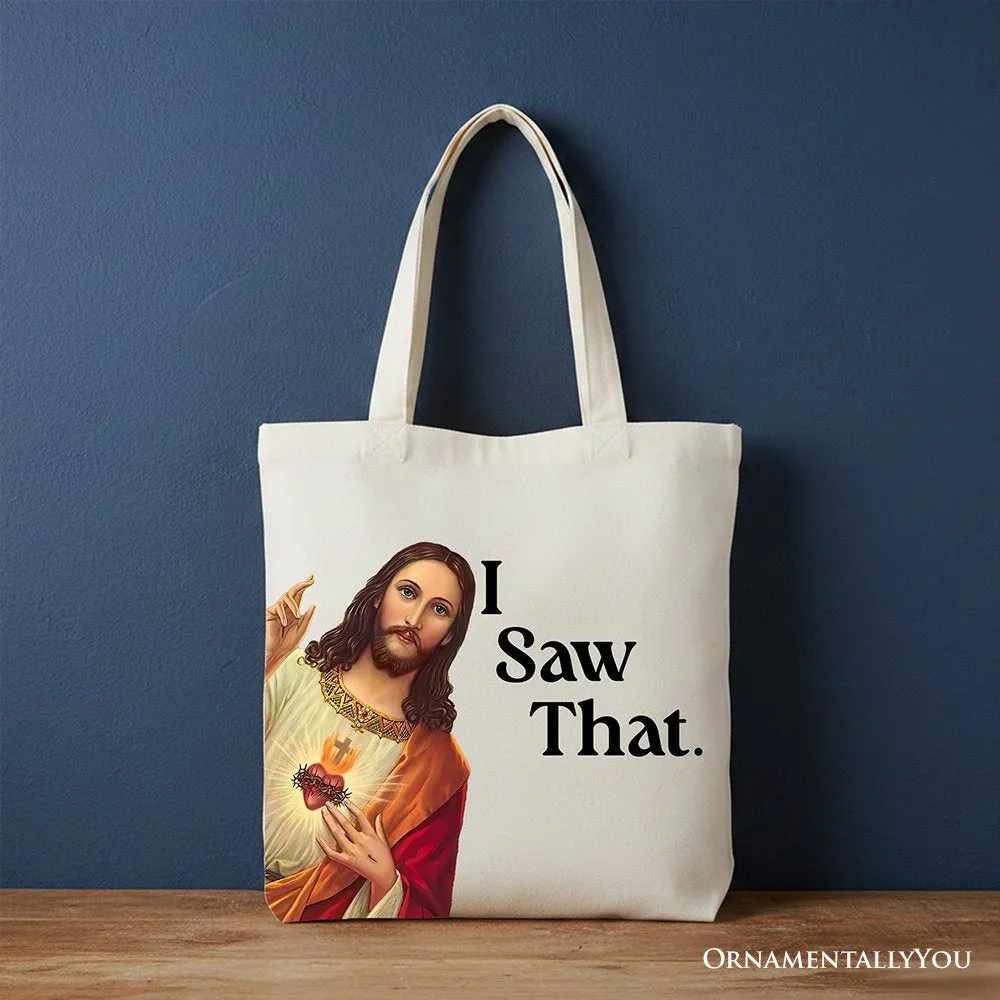 Jesus I Saw That Canvas Tote Bag, Whimsical Christians Gift Shopper sold by Zulily product image thumbnail 5