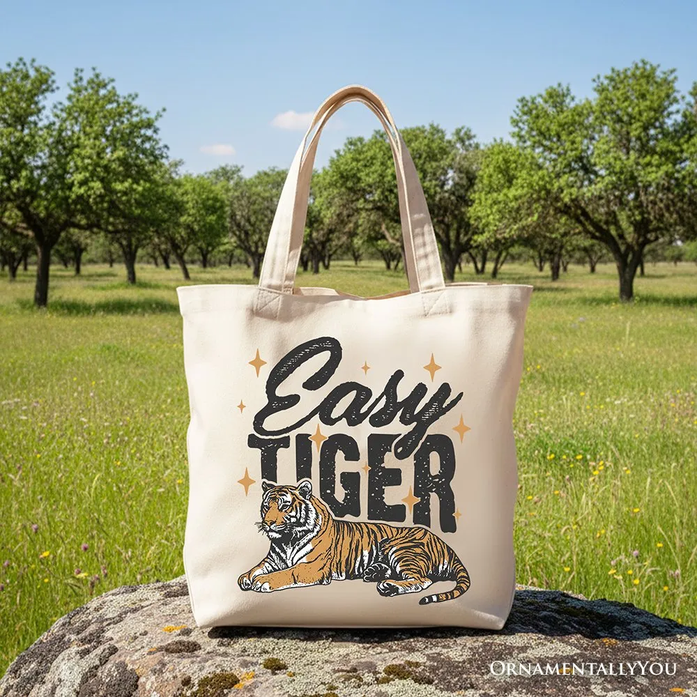 Tiger Retro Grunge Canvas Tote Bag, Vintage Gift Shopper With Wild Animal sold by Zulily product image thumbnail 4