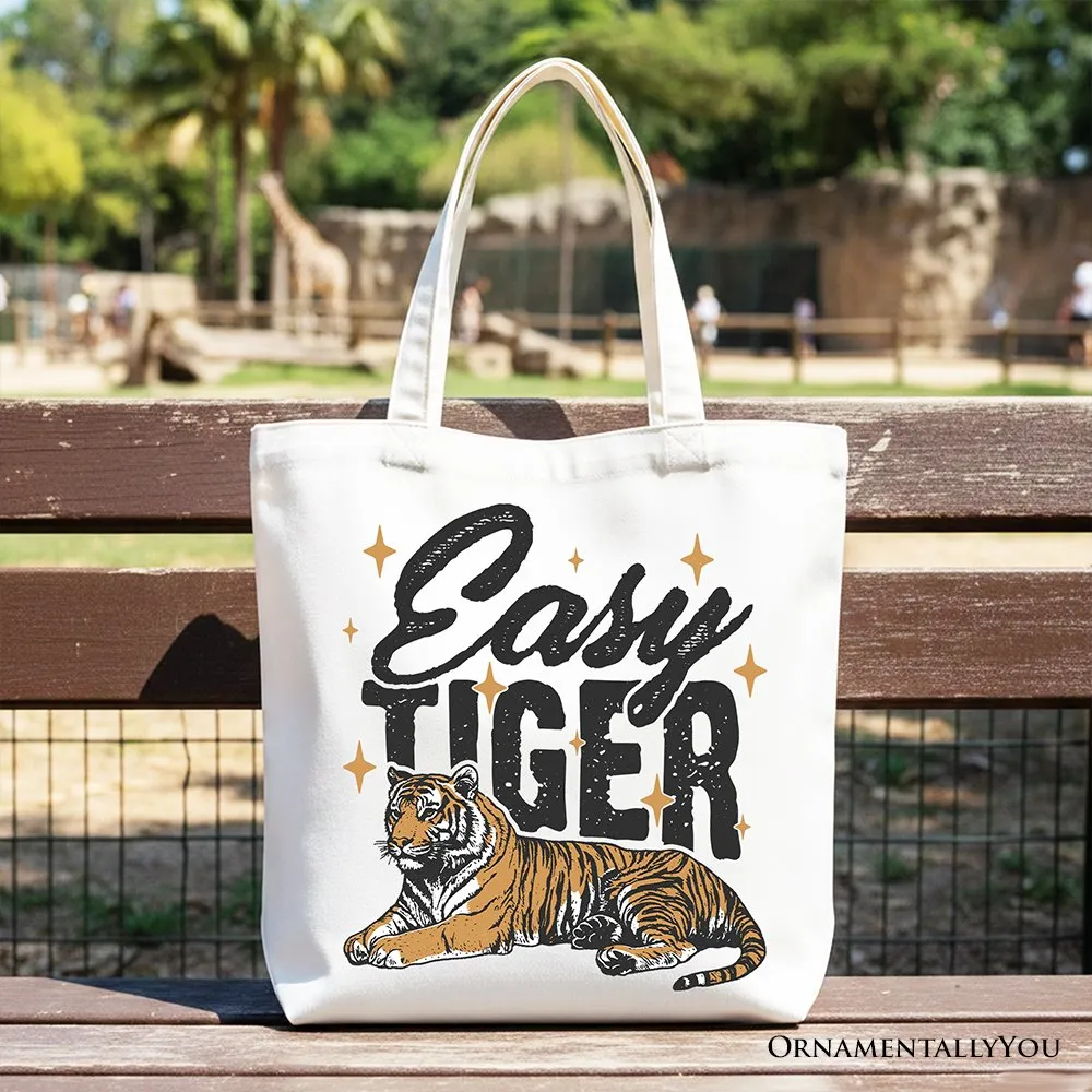 Tiger Retro Grunge Canvas Tote Bag, Vintage Gift Shopper With Wild Animal sold by Zulily product image thumbnail 5