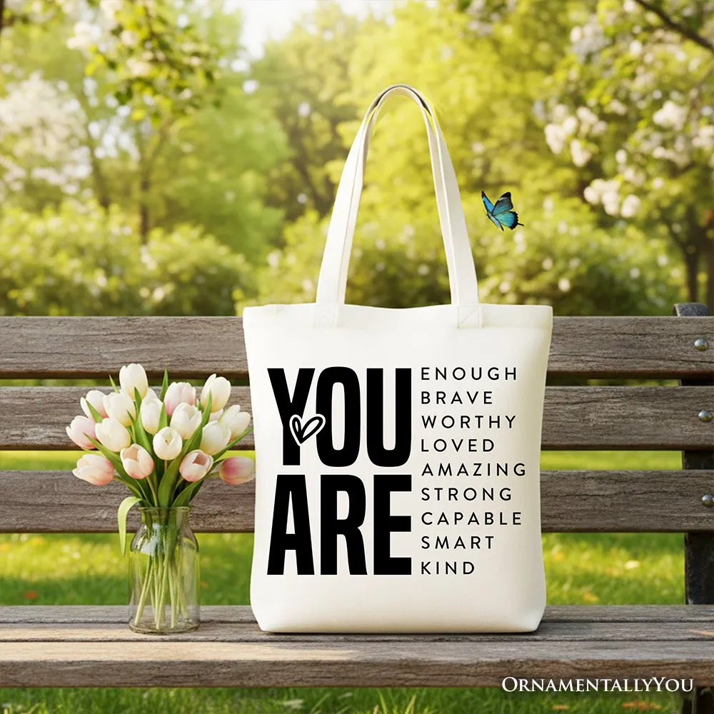 Inspirational Words Canvas Tote Bag, Minimalist Gift Shopper for Encouraging and Loving Significant Others sold by Zulily product image thumbnail 5