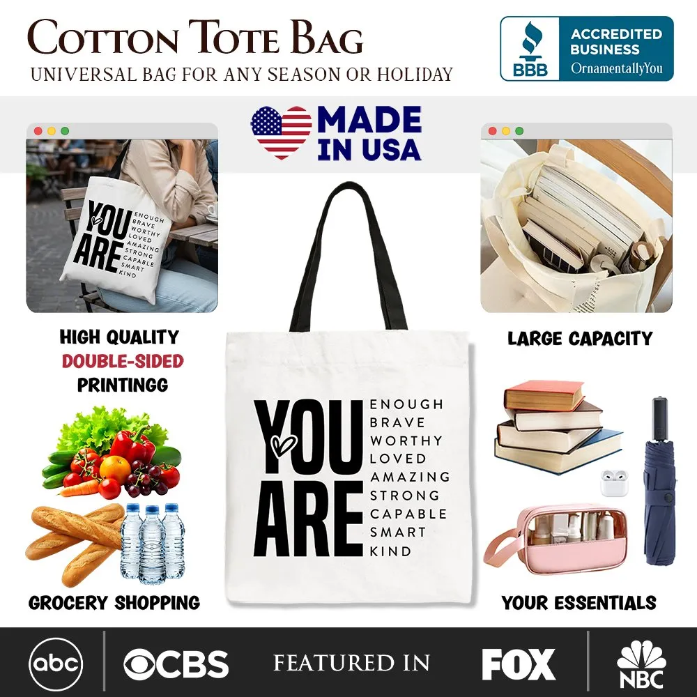 Inspirational Words Canvas Tote Bag, Minimalist Gift Shopper for Encouraging and Loving Significant Others sold by Zulily product image thumbnail 2