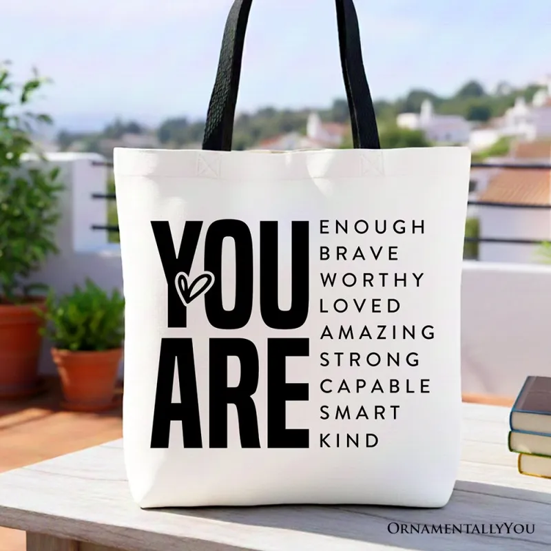Inspirational Words Canvas Tote Bag, Minimalist Gift Shopper for Encouraging and Loving Significant Others made by Zulily