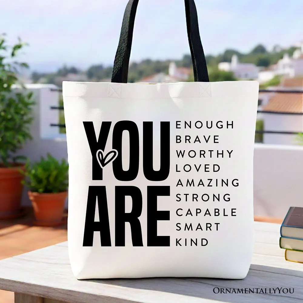 Inspirational Words Canvas Tote Bag, Minimalist Gift Shopper for Encouraging and Loving Significant Others sold by Zulily