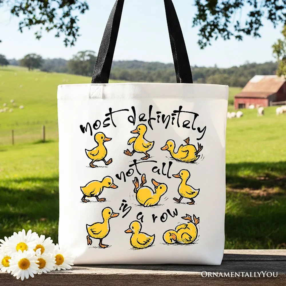 Funny Ducks Not All in a Row Sarcastic Canvas Tote Bag, Mental Health Motivational Gift Shopper sold by Zulily