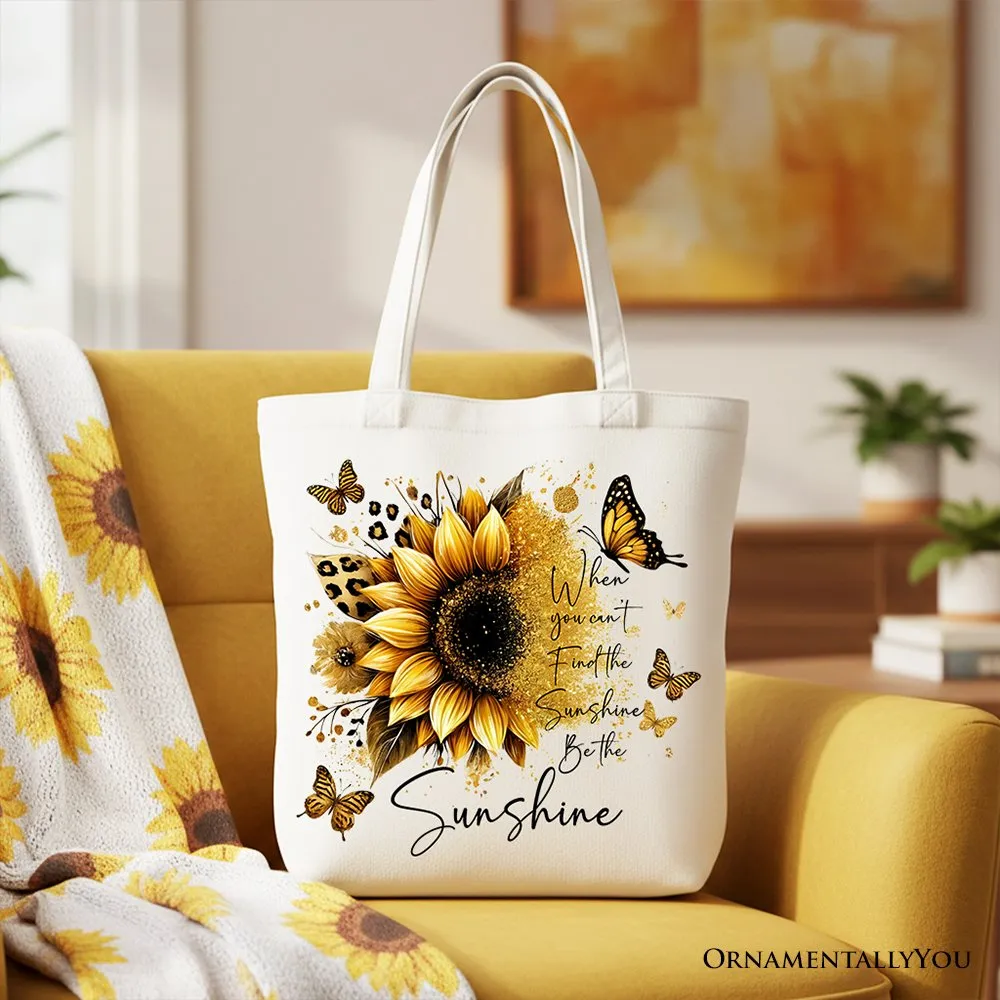 Sunflower Inspirational Quote Canvas Tote Bag, When You Can’t Find the Sunshine Be the Sunshine Gift Shopper sold by Zulily product image thumbnail 4