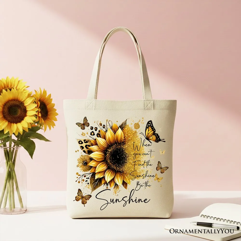 Sunflower Inspirational Quote Canvas Tote Bag, When You Can’t Find the Sunshine Be the Sunshine Gift Shopper sold by Zulily product image thumbnail 5