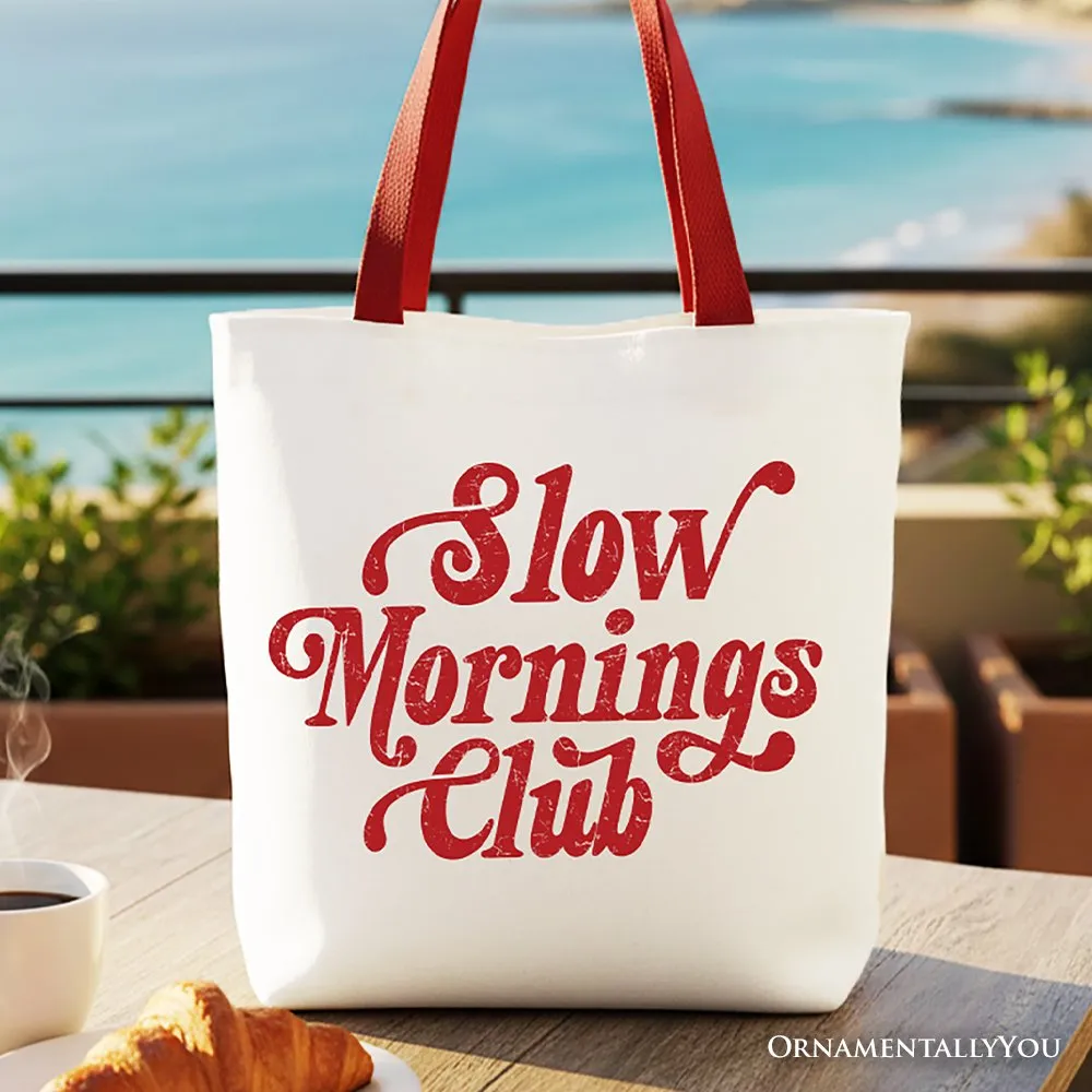 Slow Mornings Club Canvas Tote Bag, Cozy Vintage Aesthetic Gift Shopper sold by Zulily