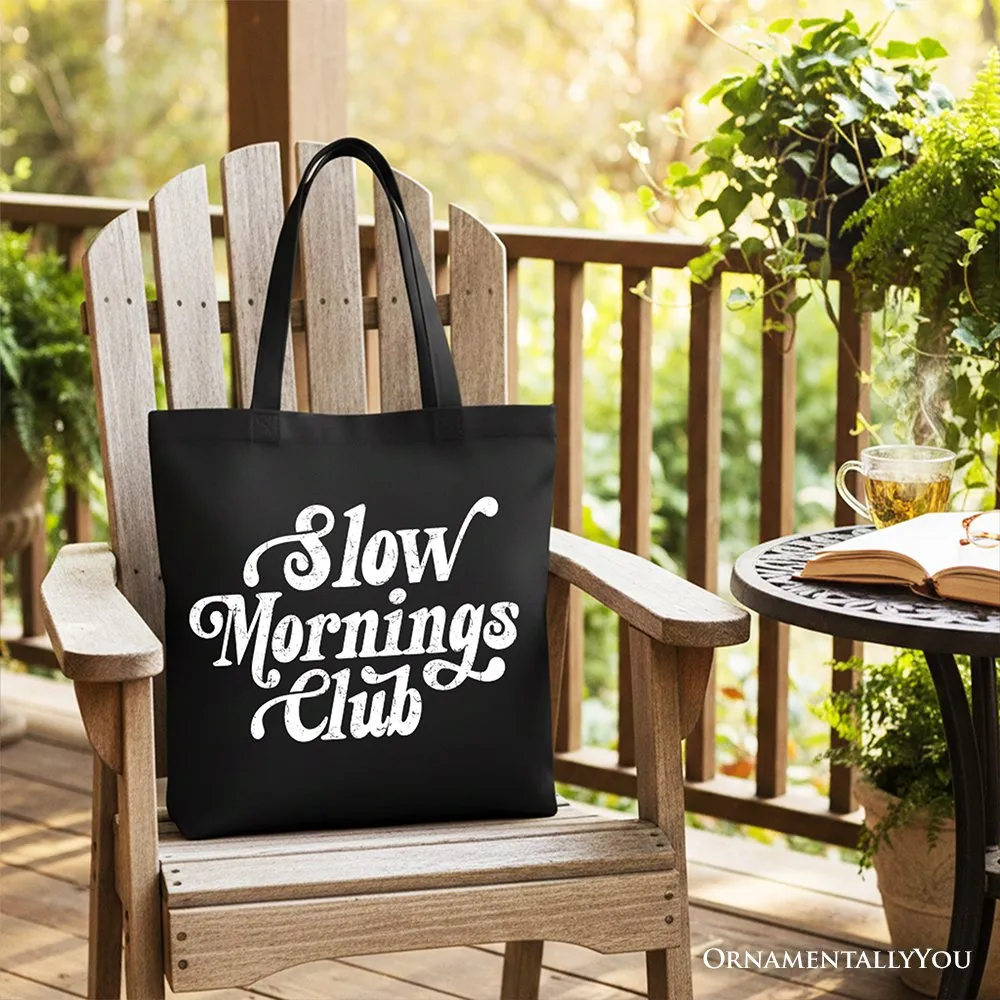Slow Mornings Club Canvas Tote Bag, Cozy Vintage Aesthetic Gift Shopper sold by Zulily product image thumbnail 5