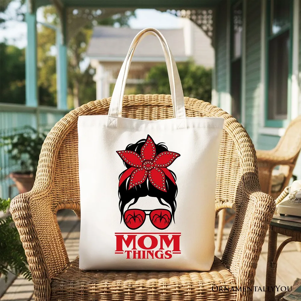 Mom Things Messy Bun Retro Canvas Tote Bag, Red Bandana Glasses Family Matching Gift Shopper sold by Zulily product image thumbnail 4