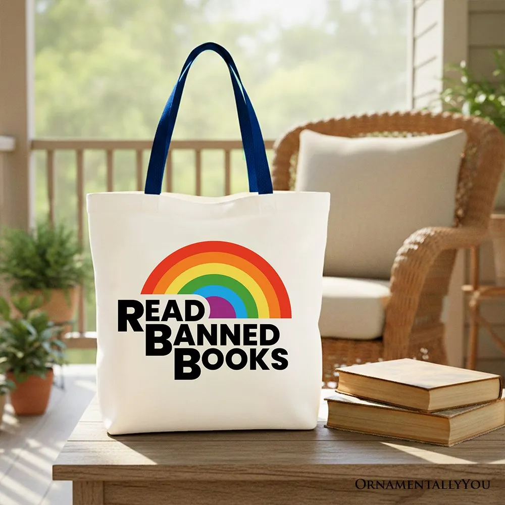 Read Banned Books Rainbow Canvas Tote Bag, Book Lover Gift Shopper sold by Zulily product image thumbnail 5