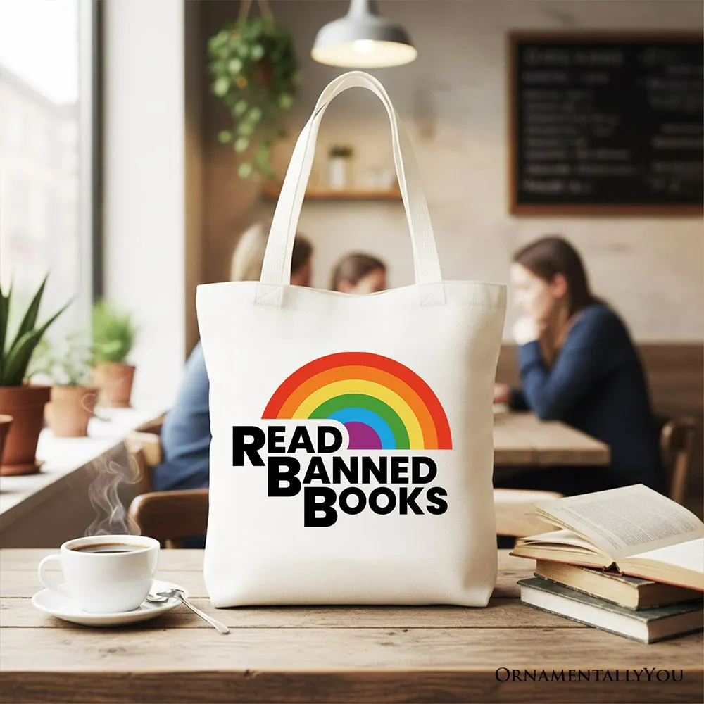 Read Banned Books Rainbow Canvas Tote Bag, Book Lover Gift Shopper sold by Zulily product image thumbnail 4