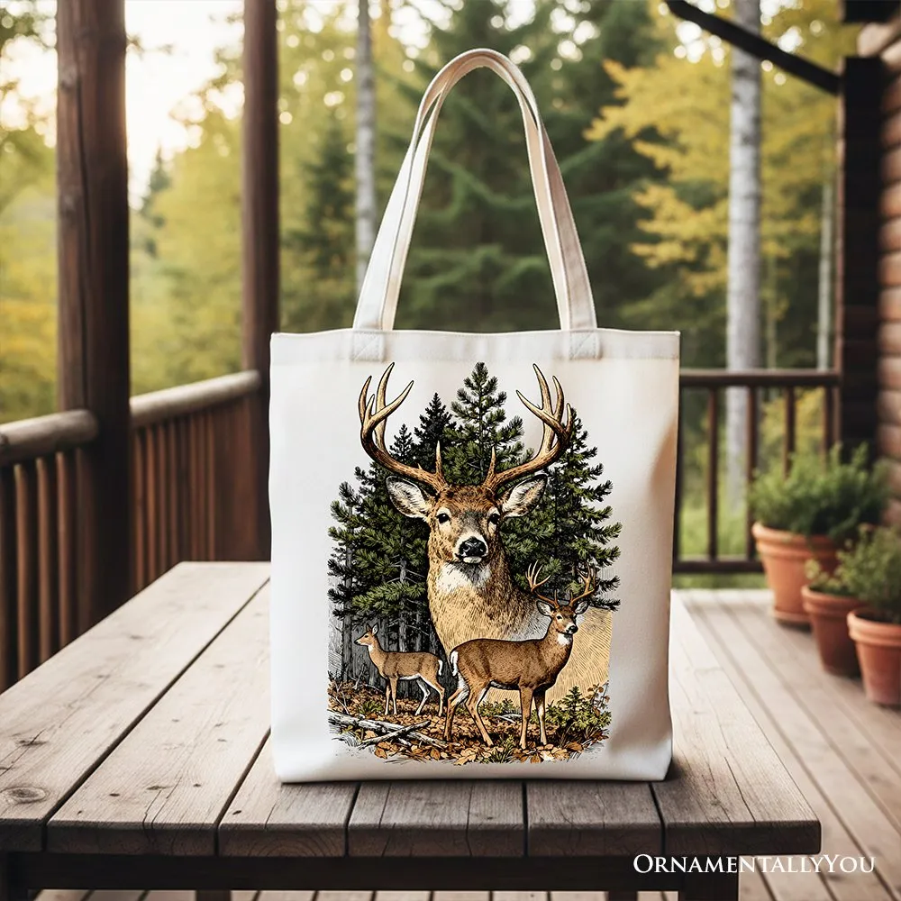 Forest Deers Vintage Grunge Canvas Tote Bag, Retro Hunter Gift Shopper sold by Zulily product image thumbnail 4