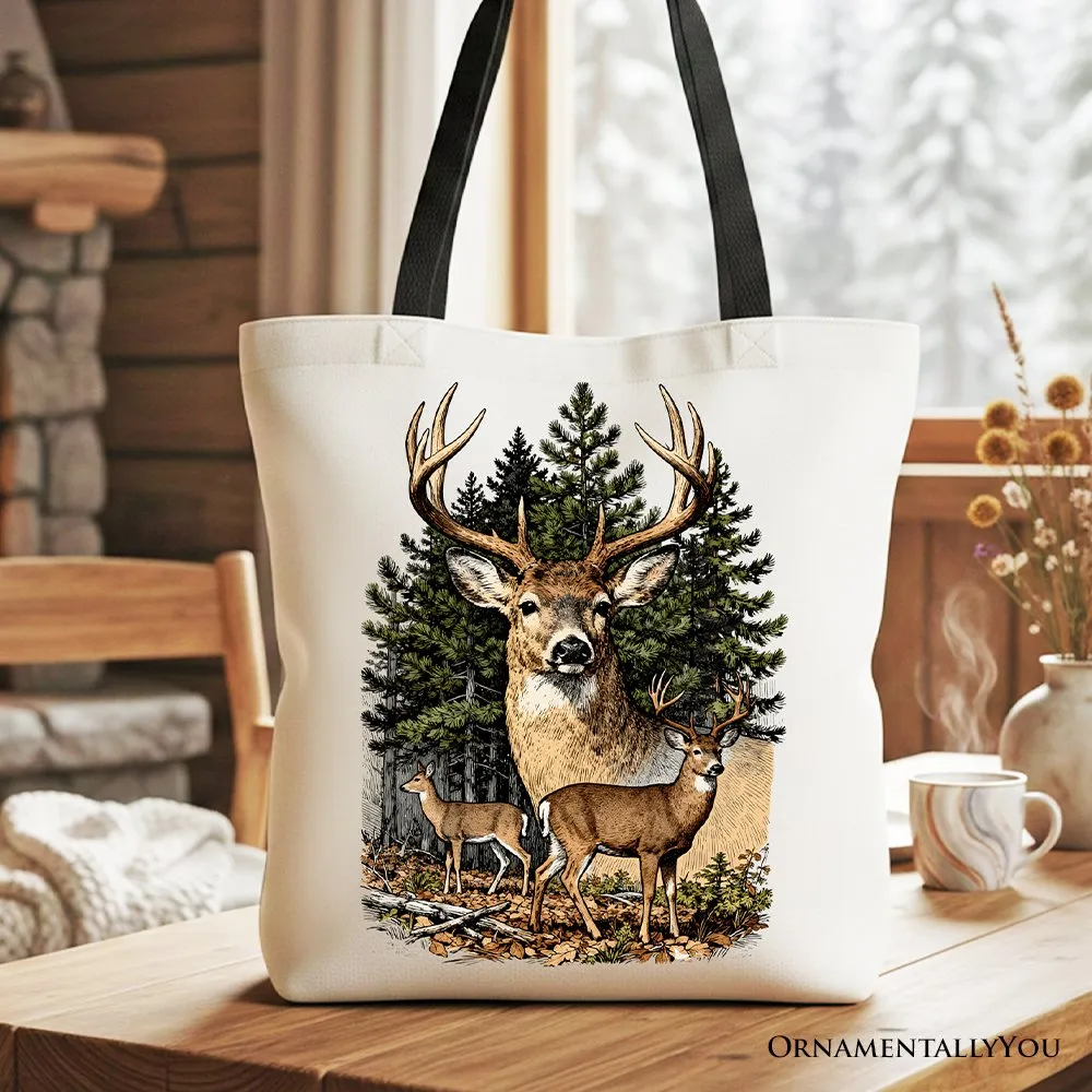 Forest Deers Vintage Grunge Canvas Tote Bag, Retro Hunter Gift Shopper sold by Zulily