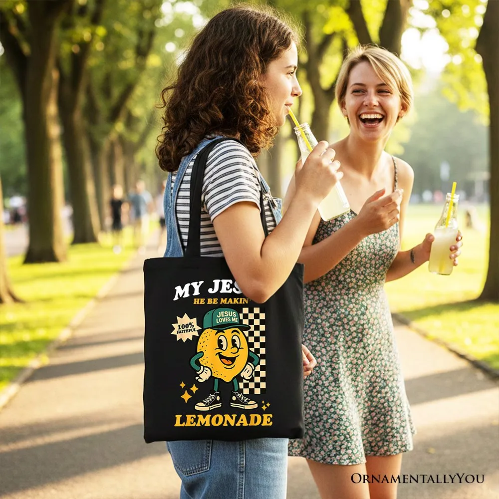 Life Gave Me Lemons Jesus Lemonade Tote Bag, Funny Christian Faith Retro Gift Shopper sold by Zulily product image thumbnail 4