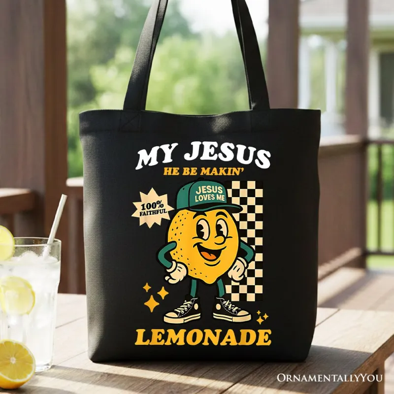 Life Gave Me Lemons Jesus Lemonade Tote Bag, Funny Christian Faith Retro Gift Shopper made by Zulily
