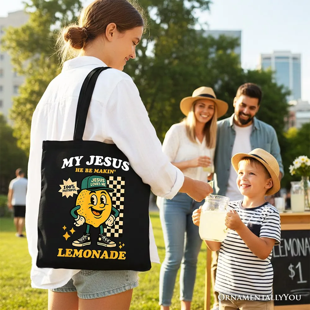 Life Gave Me Lemons Jesus Lemonade Tote Bag, Funny Christian Faith Retro Gift Shopper sold by Zulily product image thumbnail 5
