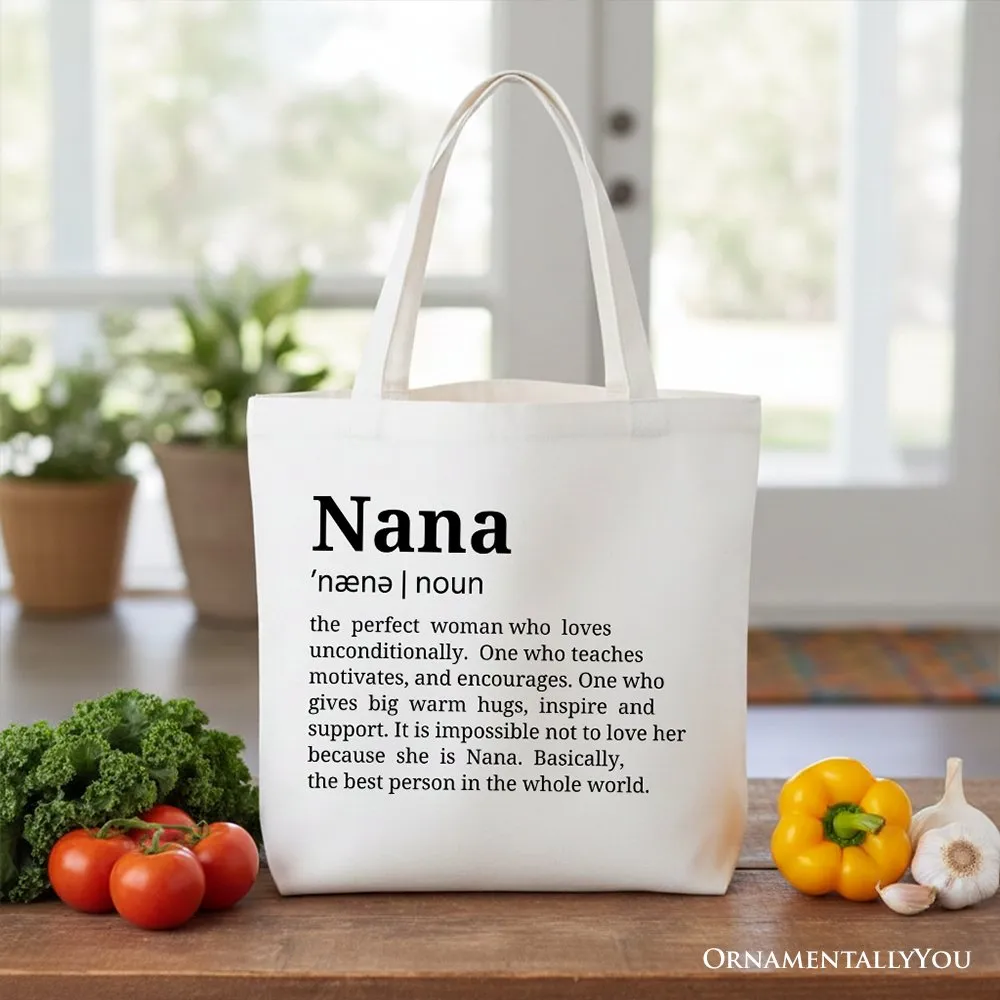 Nana Definition Canvas Tote Bag, Funny Grandmother Gift Shopper sold by Zulily product image thumbnail 4