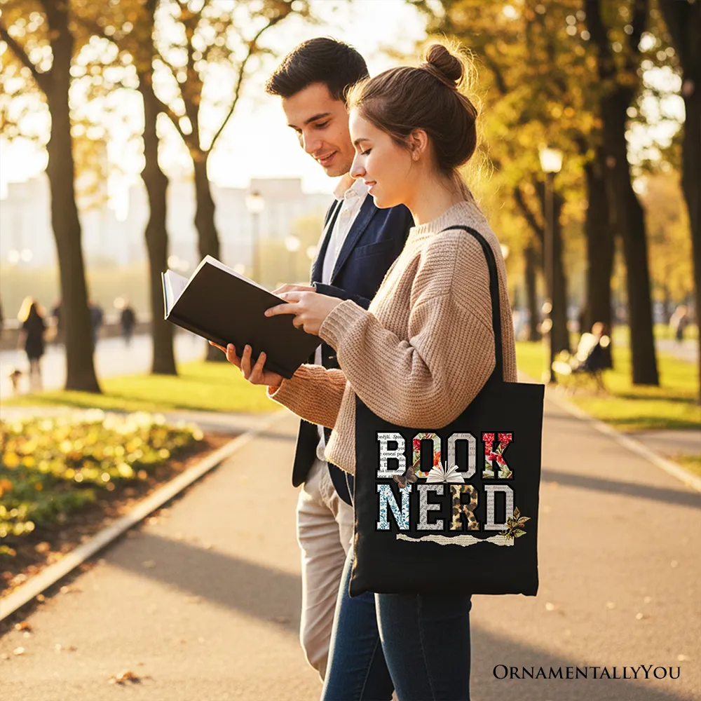 Book Nerd Collage Retro Tote Bag, Bookish Booktok Librarian Gift Shopper sold by Zulily product image thumbnail 5