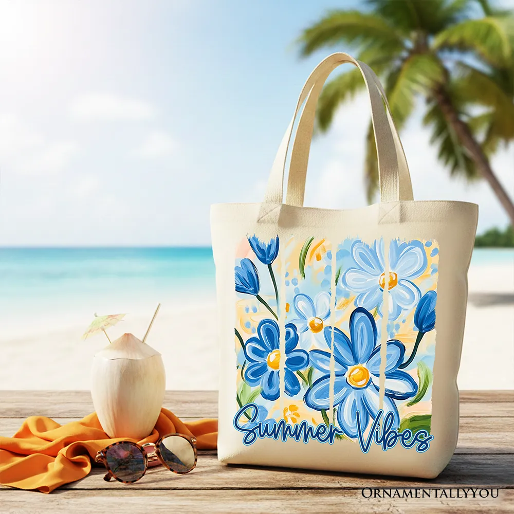 Summer Vibes Brushstroke Flowers Tote Bag, Aesthetic Gift Shopper sold by Zulily product image thumbnail 5