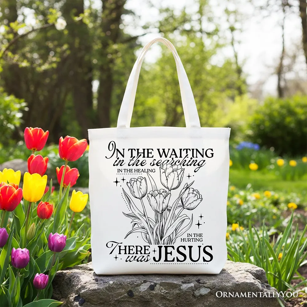 In the Waiting There Was Jesus Tote Bag, Christian Faith Floral Inspirational Gift Shopper sold by Zulily product image thumbnail 4