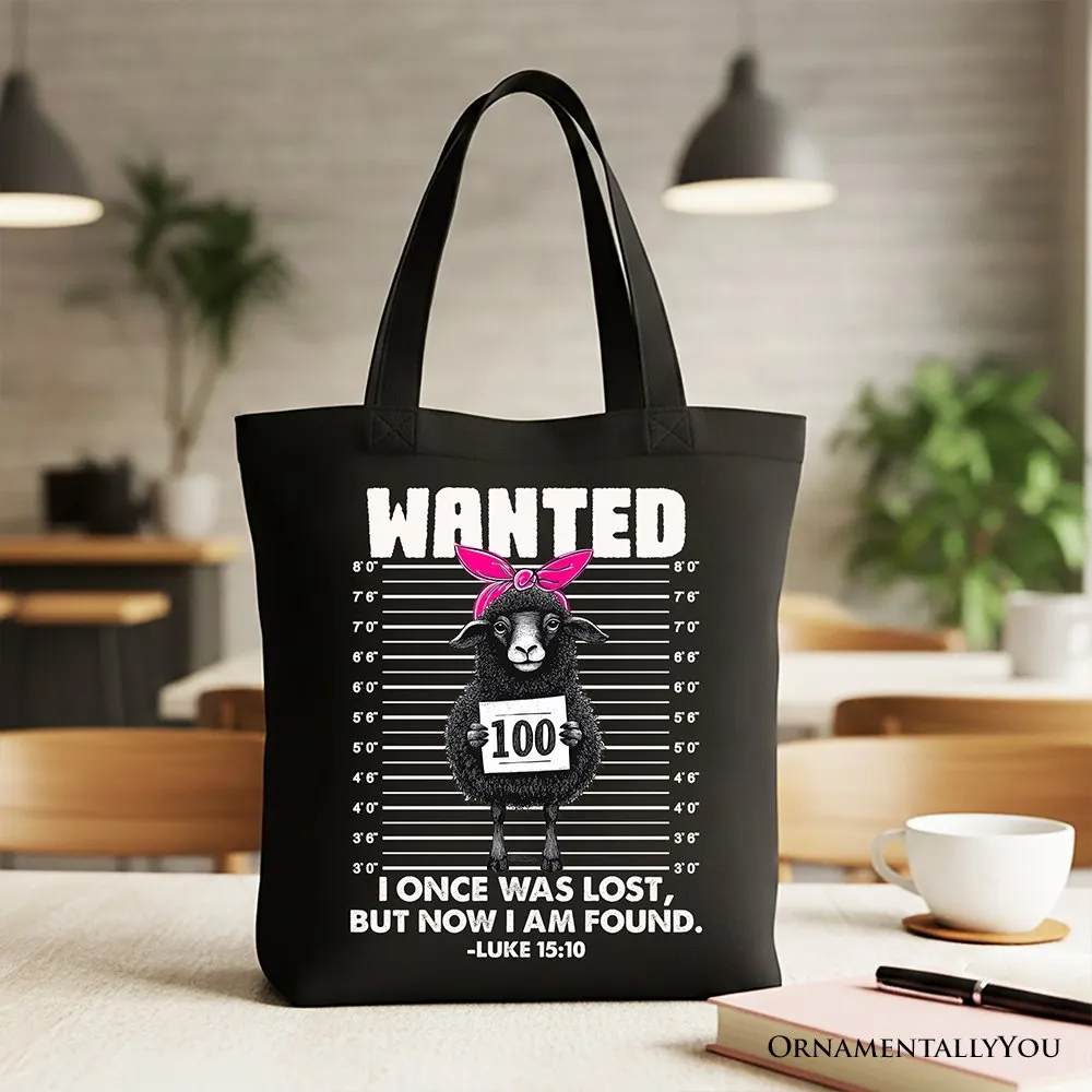 I Once Was Lost But Now I Am Found Luke 15:10 Christian Tote Bag, Wanted Black Sheep Gift Shopper sold by Zulily product image thumbnail 5