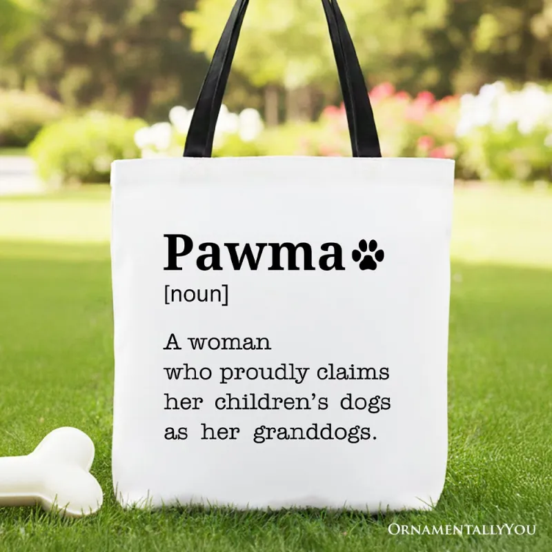 Pawma Definition Canvas Tote Bag, Funny Dog Lovers Mom Gift Shopper made by Zulily