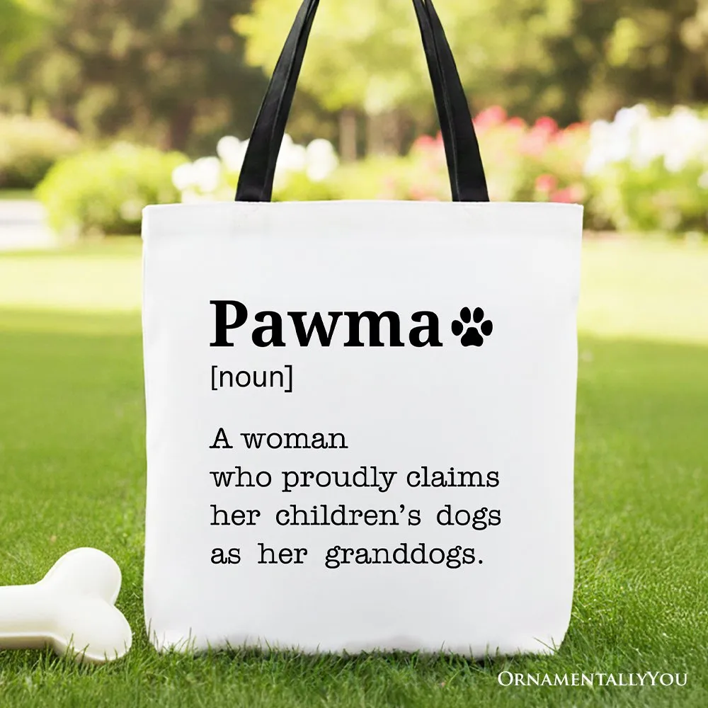 Pawma Definition Canvas Tote Bag, Funny Dog Lovers Mom Gift Shopper sold by Zulily