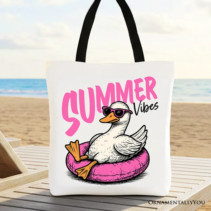 Summer Vibes Goose Tote Bag, Funny Beach Vacation Gift Shopper made by Zulily