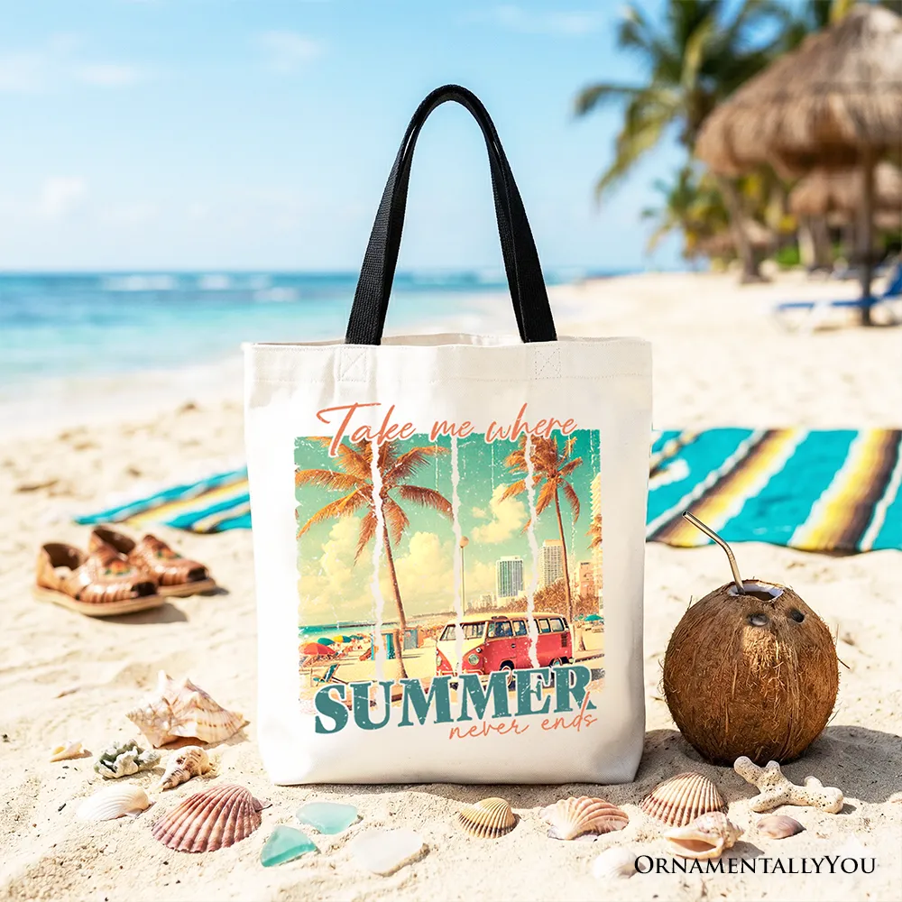 Summer Never Ends Tote Bag, Vintage Gift Shopper sold by Zulily product image thumbnail 4
