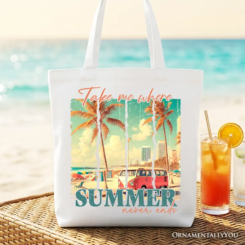 Summer Never Ends Tote Bag, Vintage Gift Shopper made by Zulily