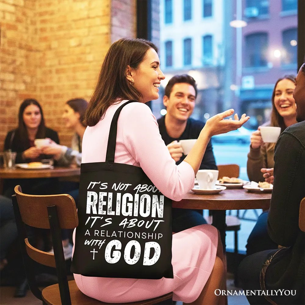 Relationship With God Tote Bag, Christian Statement Faith Gift Shopper sold by Zulily product image thumbnail 5