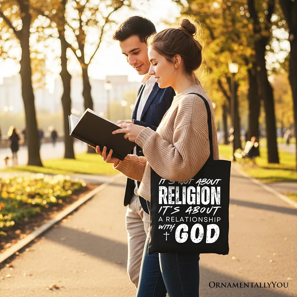 Relationship With God Tote Bag, Christian Statement Faith Gift Shopper sold by Zulily product image thumbnail 4