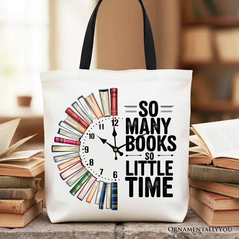 So Many Books So Little Time Tote Bag, Funny Book Lover Gift Shopper made by Zulily