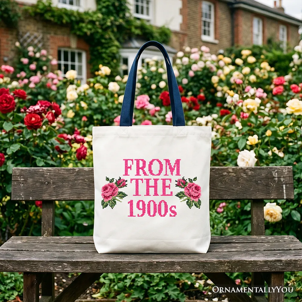 From The 1900s Floral Printed Faux Embroidery Tote Bag, Sarcastic Vintage Gift Shopper sold by Zulily product image thumbnail 4