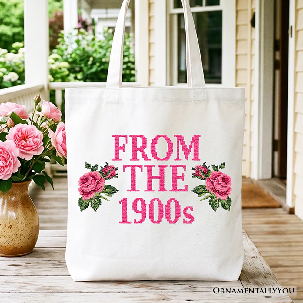 From The 1900s Floral Printed Faux Embroidery Tote Bag, Sarcastic Vintage Gift Shopper sold by Zulily