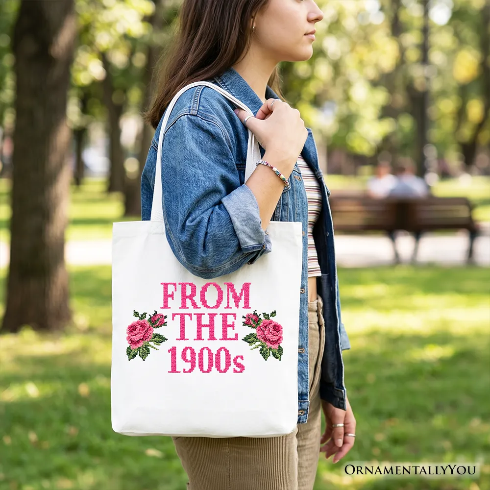 From The 1900s Floral Printed Faux Embroidery Tote Bag, Sarcastic Vintage Gift Shopper sold by Zulily product image thumbnail 5