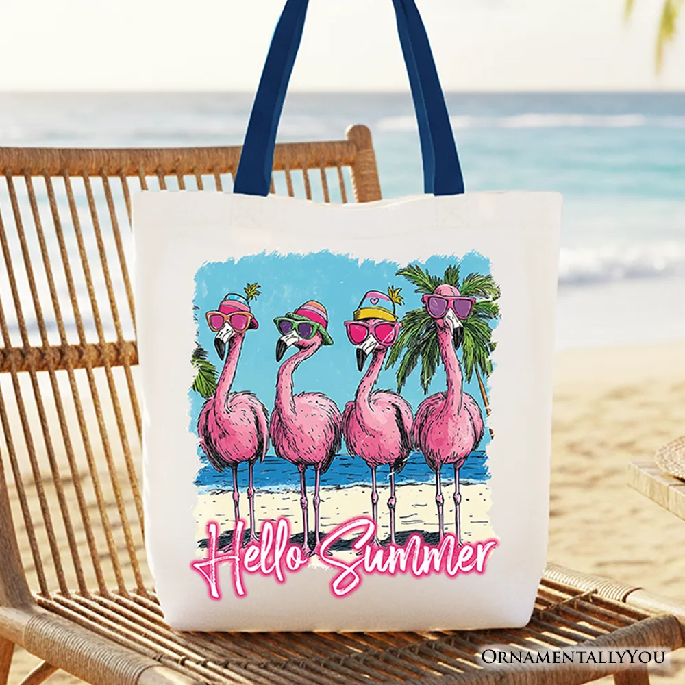 Flamingo Hello Summer Tote Bag, Tropical Beach Vacation Gift Shopper sold by Zulily