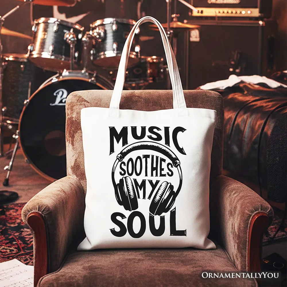 Music Soothes My Soul Tote Bag, Festival Concert Gift Shopper sold by Zulily product image thumbnail 4