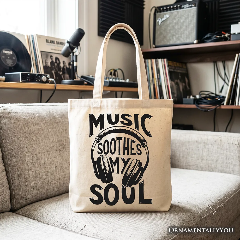 Music Soothes My Soul Tote Bag, Festival Concert Gift Shopper sold by Zulily product image thumbnail 5