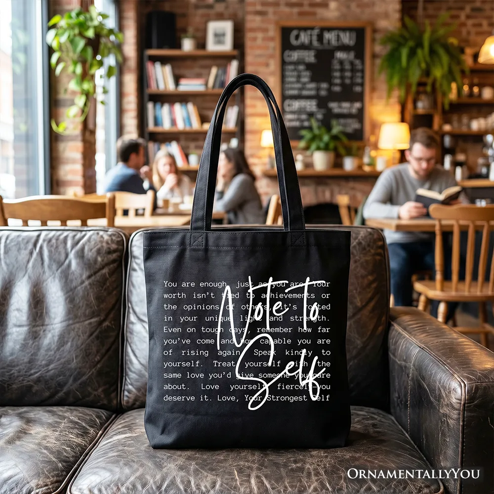 Note To Self Mental Health Tote Bag, Motivational Definition Gift Shopper sold by Zulily product image thumbnail 5