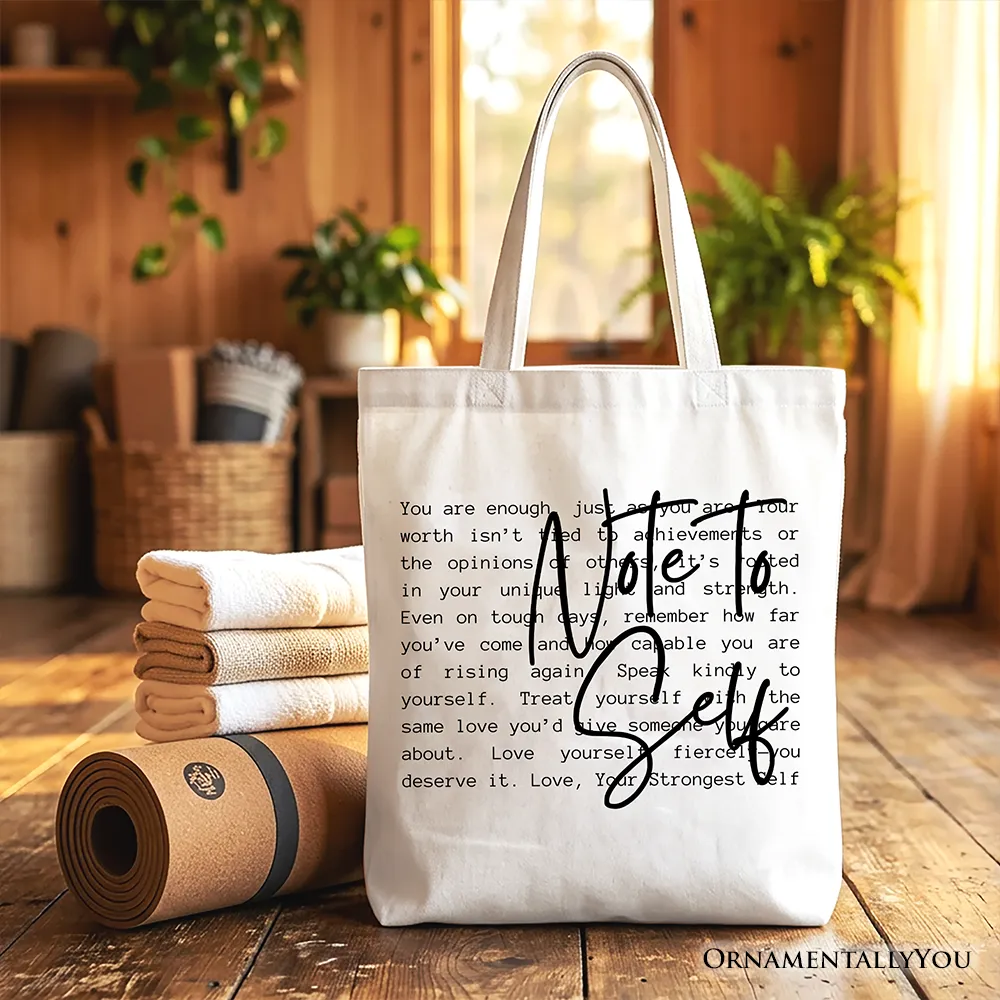 Note To Self Mental Health Tote Bag, Motivational Definition Gift Shopper sold by Zulily product image thumbnail 4
