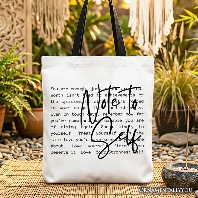 Note To Self Mental Health Tote Bag, Motivational Definition Gift Shopper made by Zulily