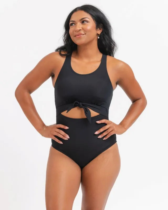 Black Knotted One-Piece made by Lime Ricki